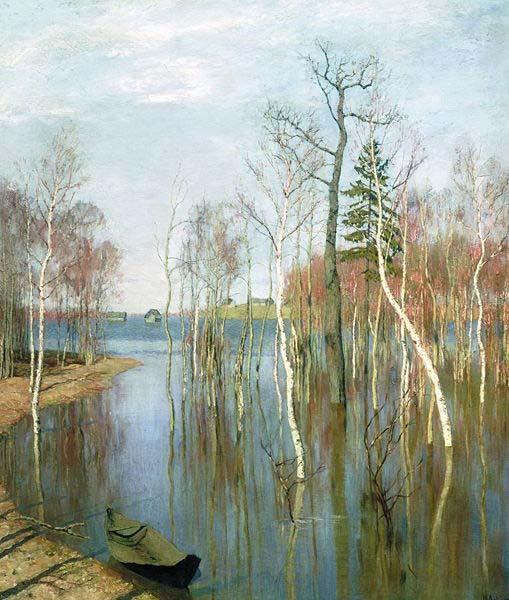 Isaac Levitan Spring, High Water Germany oil painting art